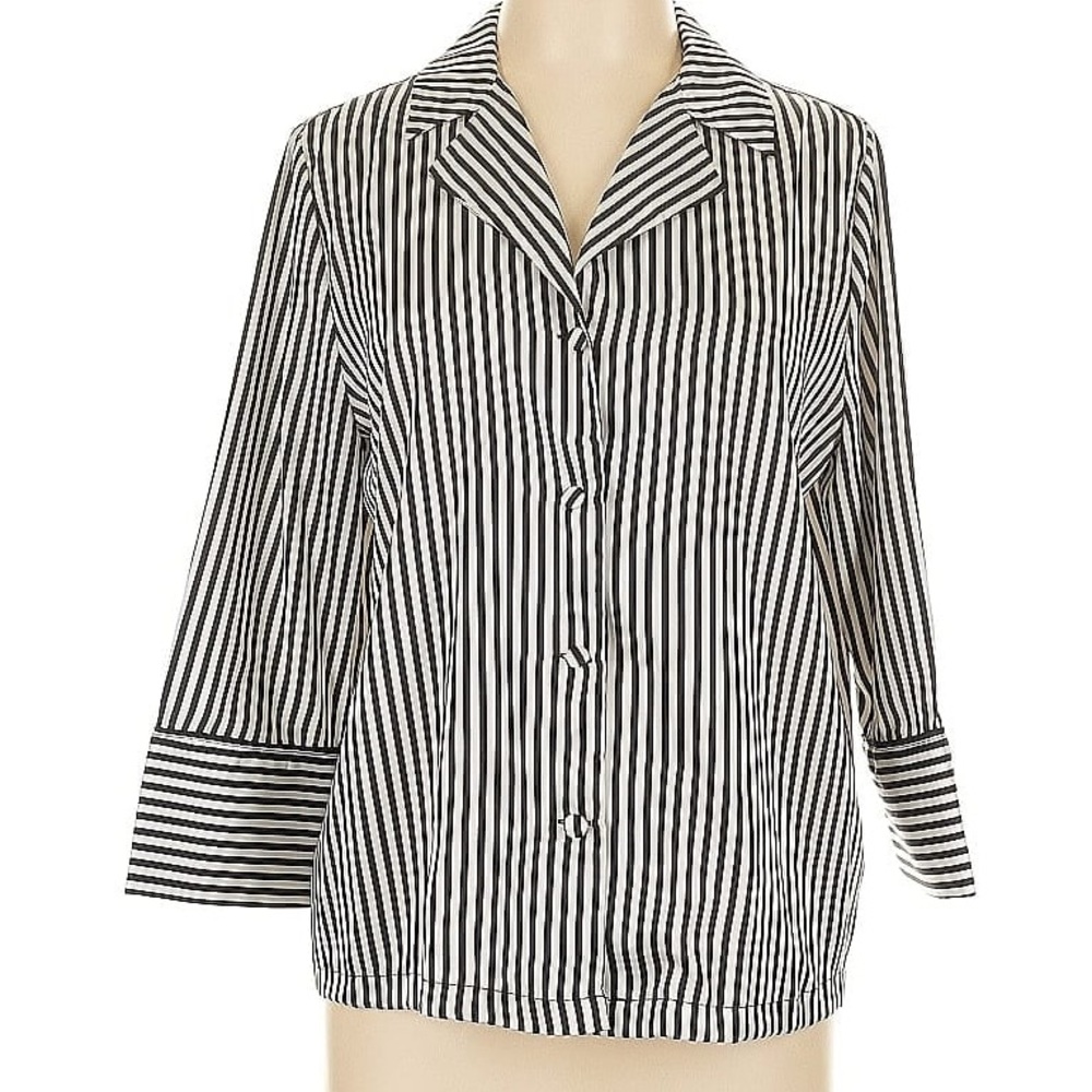 Who what wear Black and White Striped Blouse